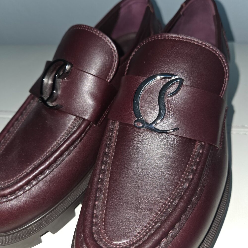 Christian Louboutin Moc Leather Women Merlot-Brown Loafers Size 36 - Picture 3 of 7